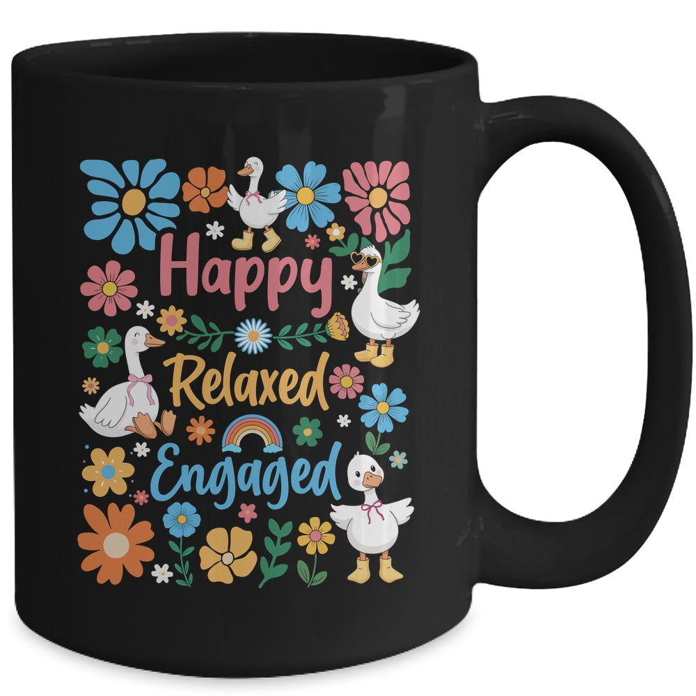 Happy Relaxed Engaged ABA Behavior Analyst Floral Goose Mug | siriusteestore