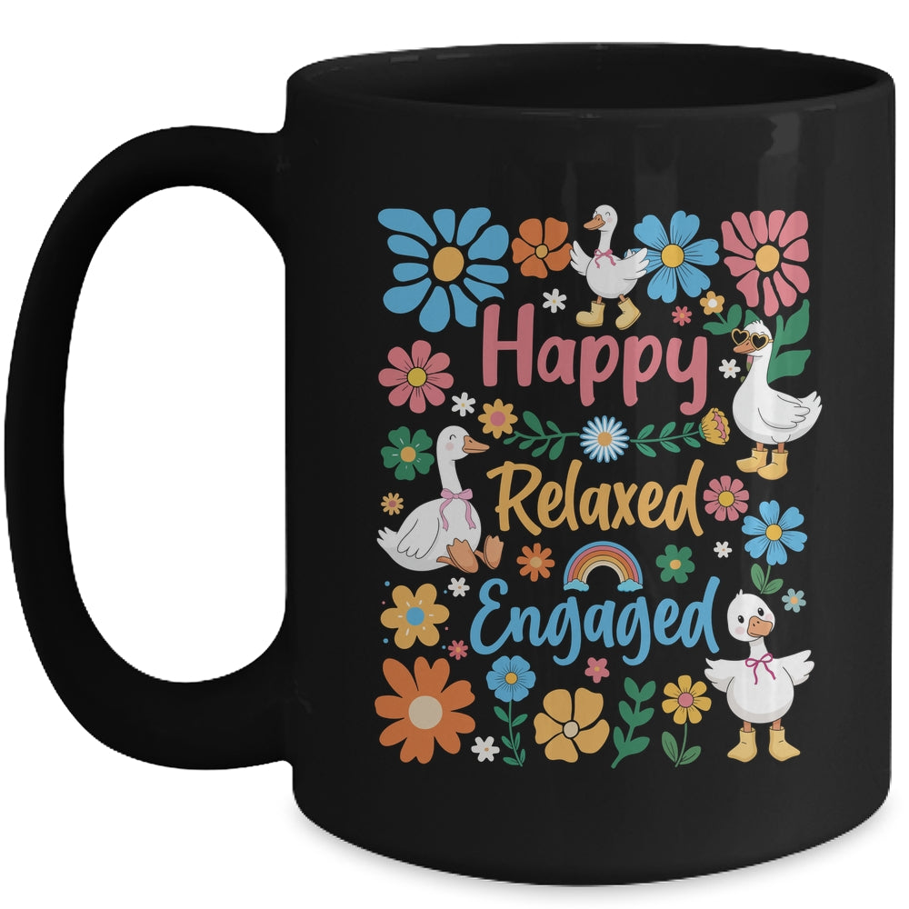 Happy Relaxed Engaged ABA Behavior Analyst Floral Goose Mug | siriusteestore