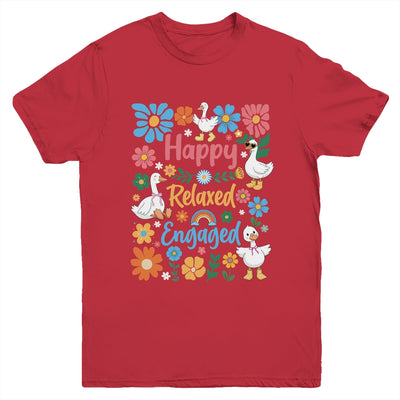 Happy Relaxed Engaged ABA Behavior Analyst Floral Goose Youth Shirt | siriusteestore