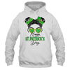 Happy Saint Patricks Day Messy Bun Hair Saint Paddys Girls Shirt & Tank Top | siriusteestore