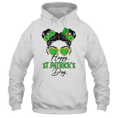 Happy Saint Patricks Day Messy Bun Hair Saint Paddys Girls Shirt & Tank Top | siriusteestore