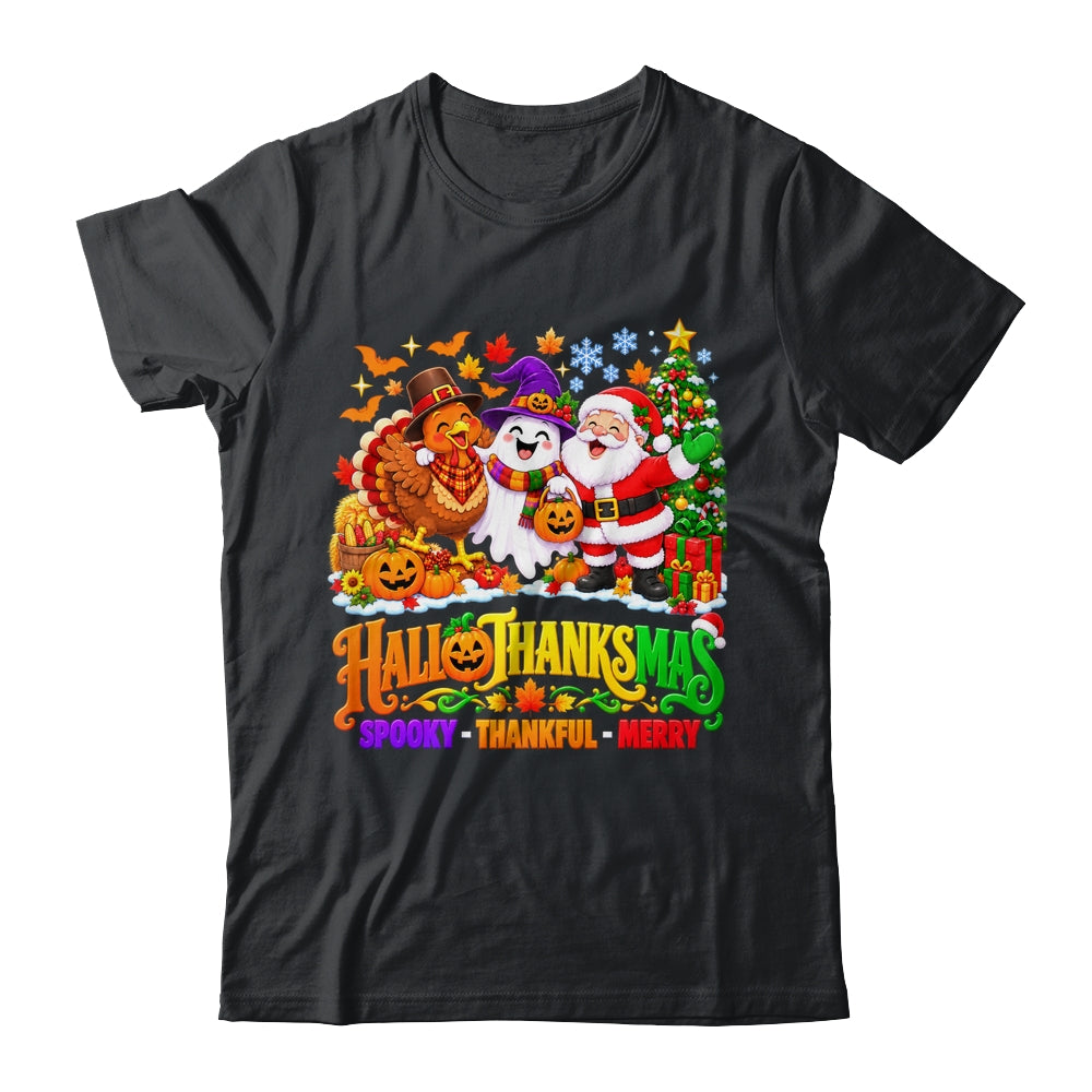 Happy Spooky Halloween Thankful Thanksgiving Merry Christmas Shirt & Sweatshirt | siriusteestore