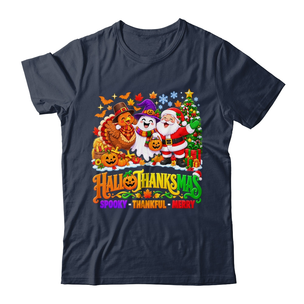 Happy Spooky Halloween Thankful Thanksgiving Merry Christmas Shirt & Sweatshirt | siriusteestore