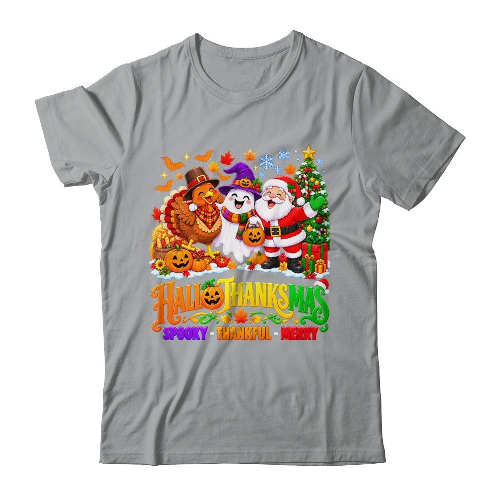 Happy Spooky Halloween Thankful Thanksgiving Merry Christmas Shirt & Sweatshirt | siriusteestore