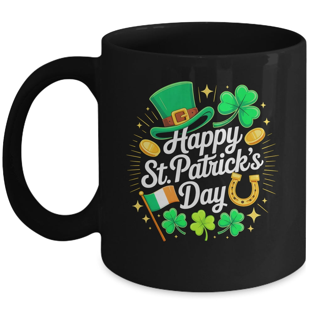 Happy St Patricks Day Shamrock Irish Men Women Kids Mug | siriusteestore