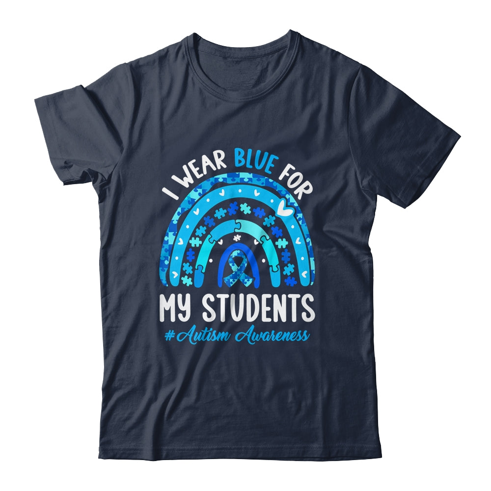 Happy Teacher I Wear Blue For My Students Autism Awarenes Shirt & Tank Top | siriusteestore