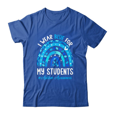 Happy Teacher I Wear Blue For My Students Autism Awarenes Shirt & Tank Top | siriusteestore