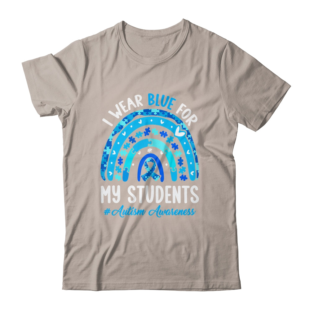 Happy Teacher I Wear Blue For My Students Autism Awarenes Shirt & Tank Top | siriusteestore
