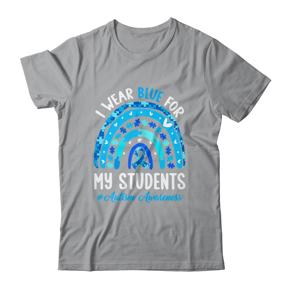 Happy Teacher I Wear Blue For My Students Autism Awarenes Shirt & Tank Top | siriusteestore
