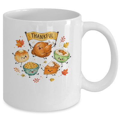 Happy Thanksgiving Doodles Cute Food Characters Funny Fall Mug | siriusteestore