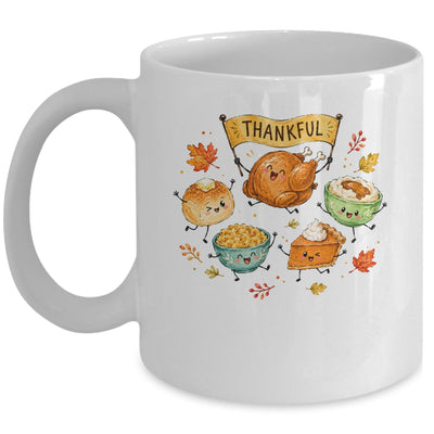 Happy Thanksgiving Doodles Cute Food Characters Funny Fall Mug | siriusteestore