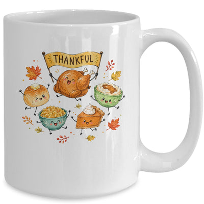 Happy Thanksgiving Doodles Cute Food Characters Funny Fall Mug | siriusteestore