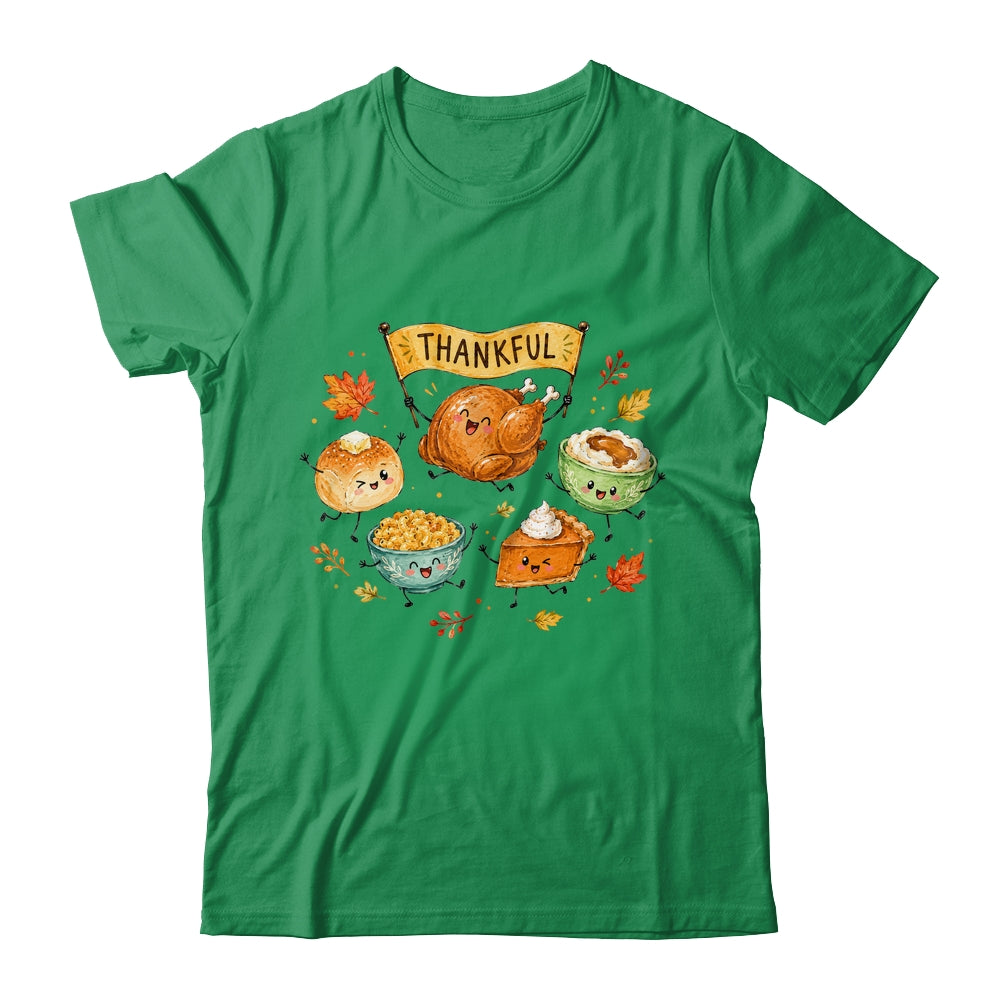 Happy Thanksgiving Doodles Cute Food Characters Funny Fall Shirt & Sweatshirt | siriusteestore