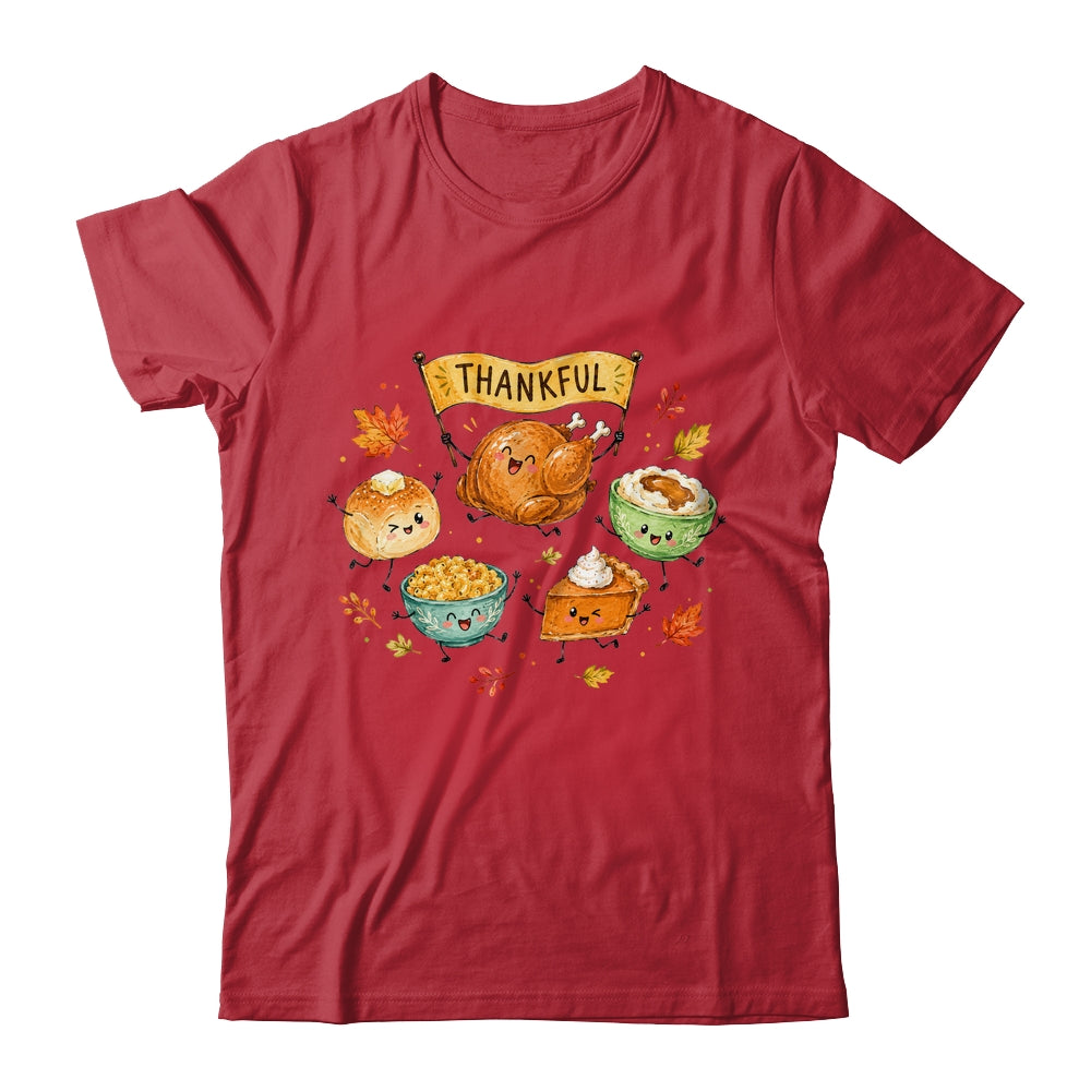 Happy Thanksgiving Doodles Cute Food Characters Funny Fall Shirt & Sweatshirt | siriusteestore