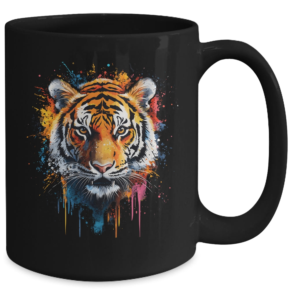 Happy Tiger Art Design For Women Men Tiger Face Cute Tiger Mug | siriusteestore