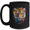 Happy Tiger Art Design For Women Men Tiger Face Cute Tiger Mug | siriusteestore
