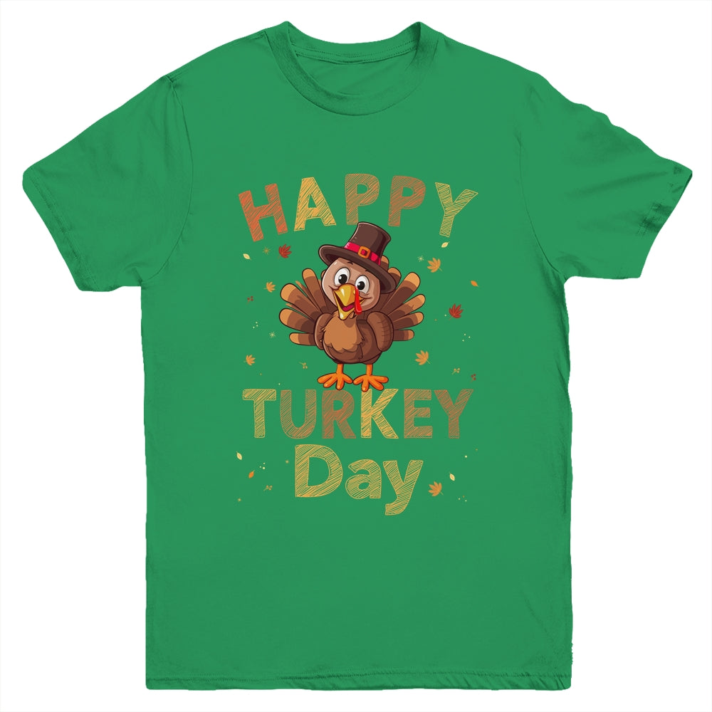 Happy Turkey Day 2023 Autumn Fall Thanksgiving Family Kids Youth Shirt | siriusteestore