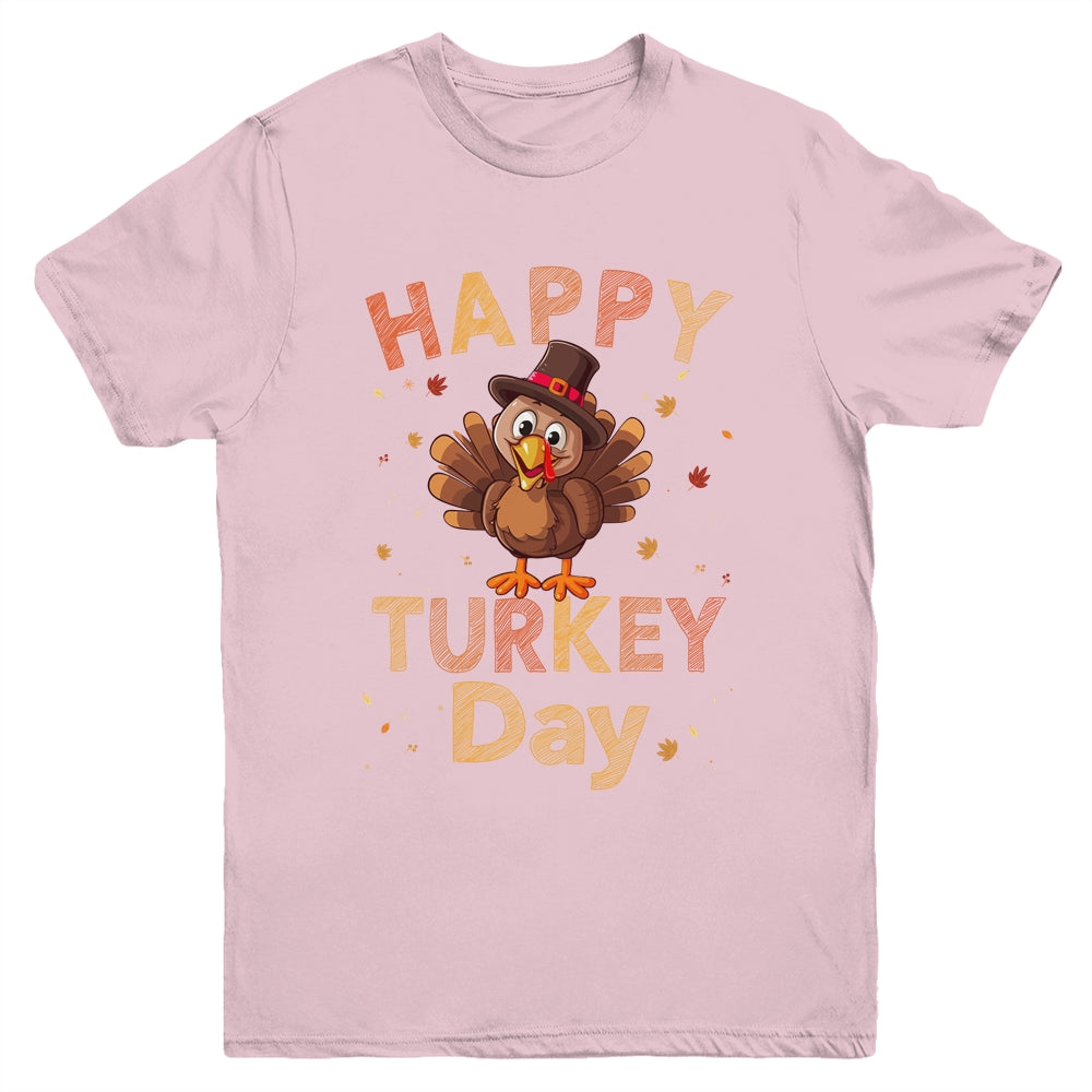 Happy Turkey Day 2023 Autumn Fall Thanksgiving Family Kids Youth Shirt | siriusteestore