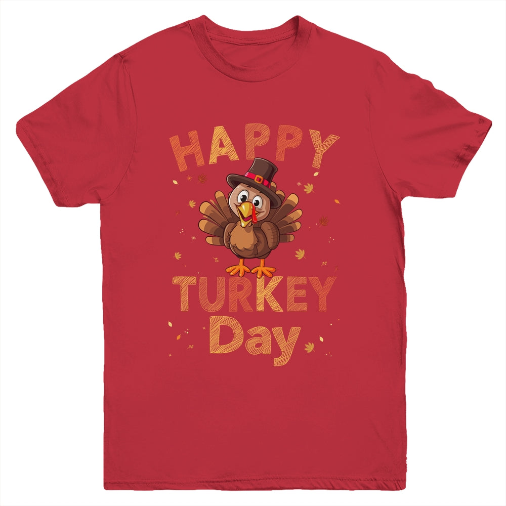 Happy Turkey Day 2023 Autumn Fall Thanksgiving Family Kids Youth Shirt | siriusteestore