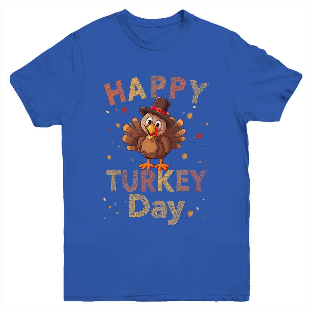 Happy Turkey Day 2023 Autumn Fall Thanksgiving Family Kids Youth Shirt | siriusteestore