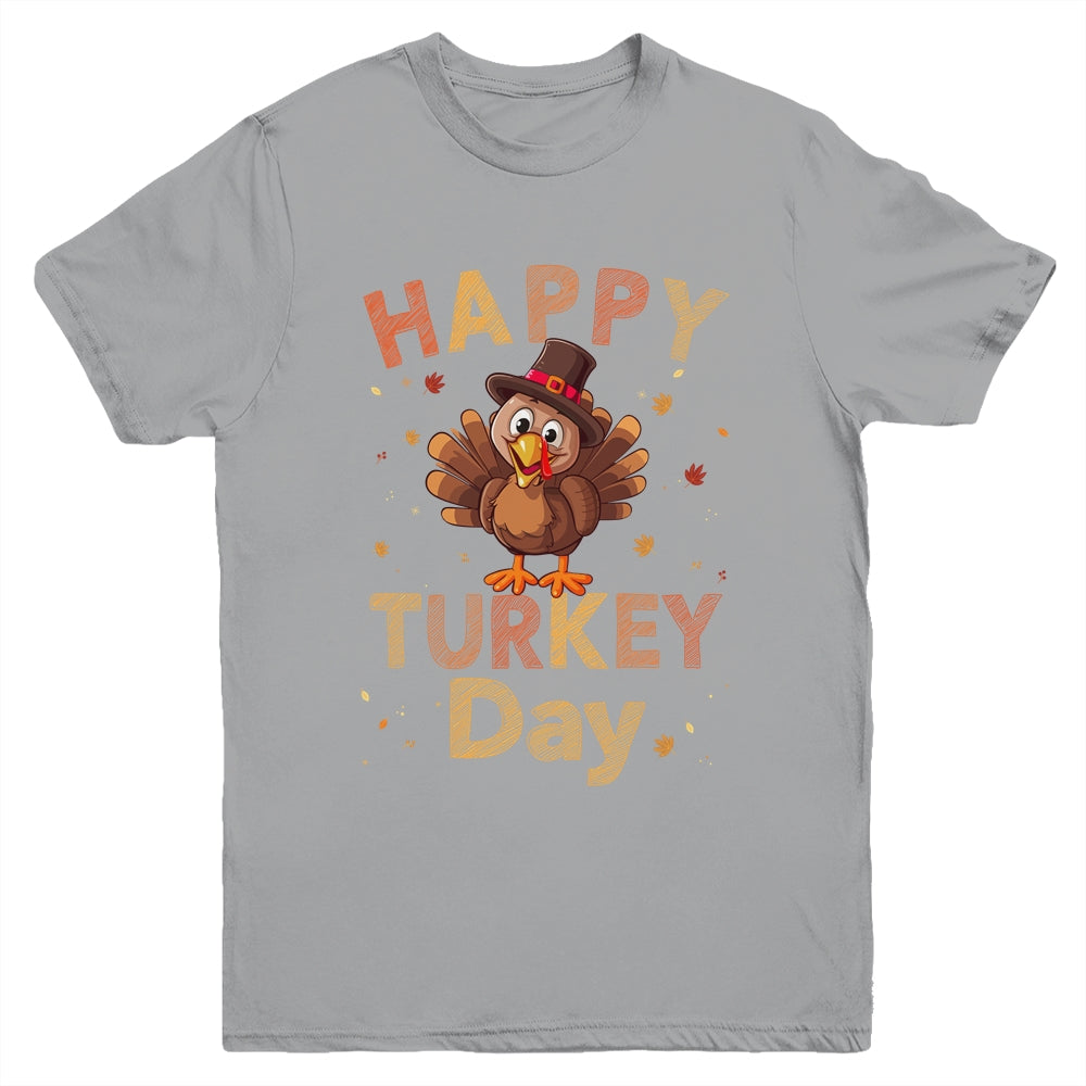 Happy Turkey Day 2023 Autumn Fall Thanksgiving Family Kids Youth Shirt | siriusteestore