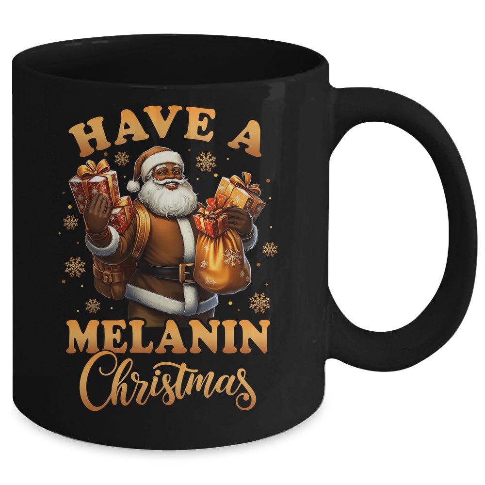 Have A Melanin Christmas African American Santa Afro Proud Mug | siriusteestore