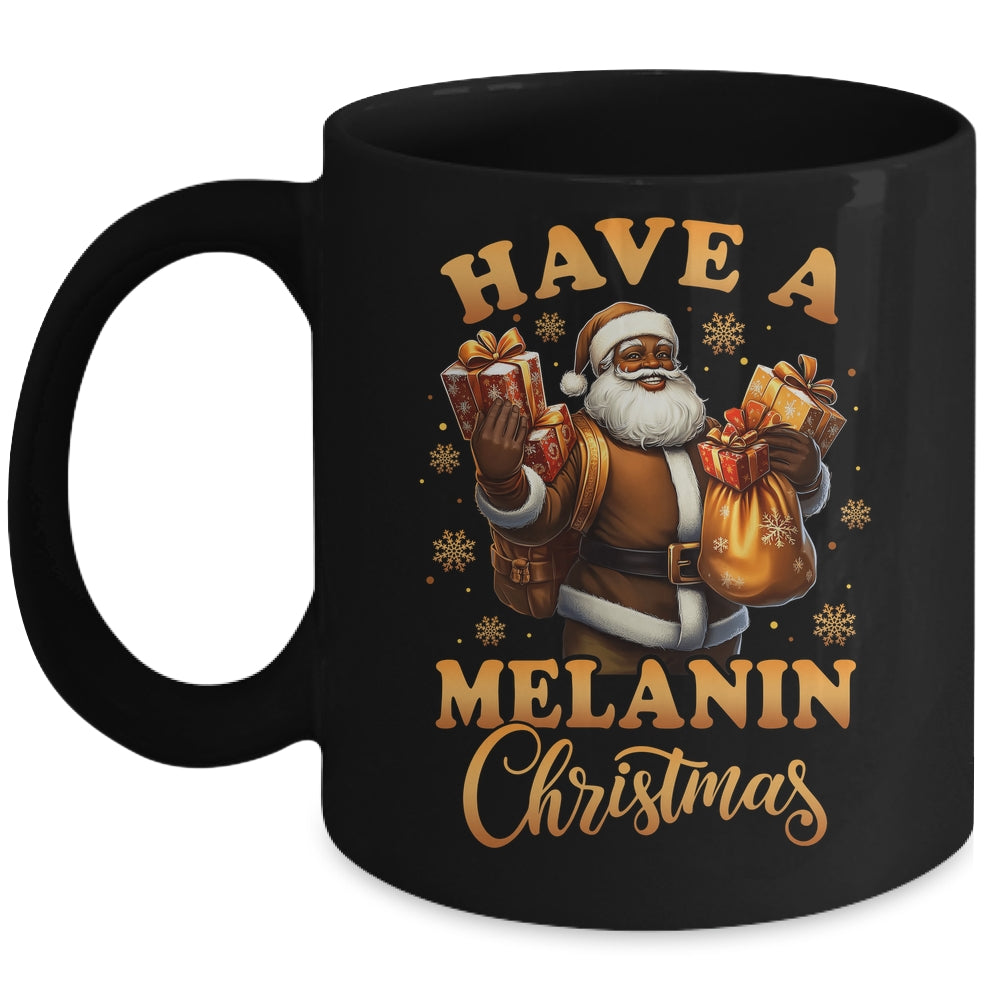 Have A Melanin Christmas African American Santa Afro Proud Mug | siriusteestore