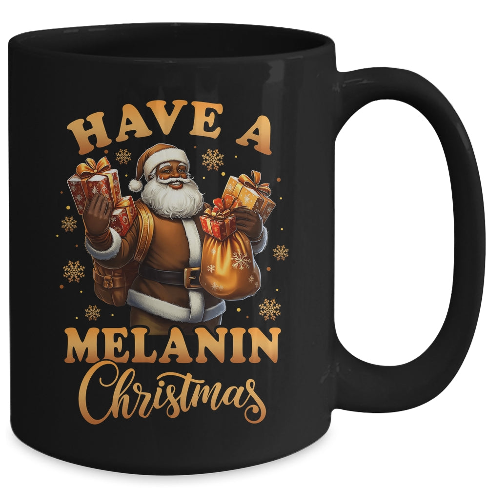 Have A Melanin Christmas African American Santa Afro Proud Mug | siriusteestore