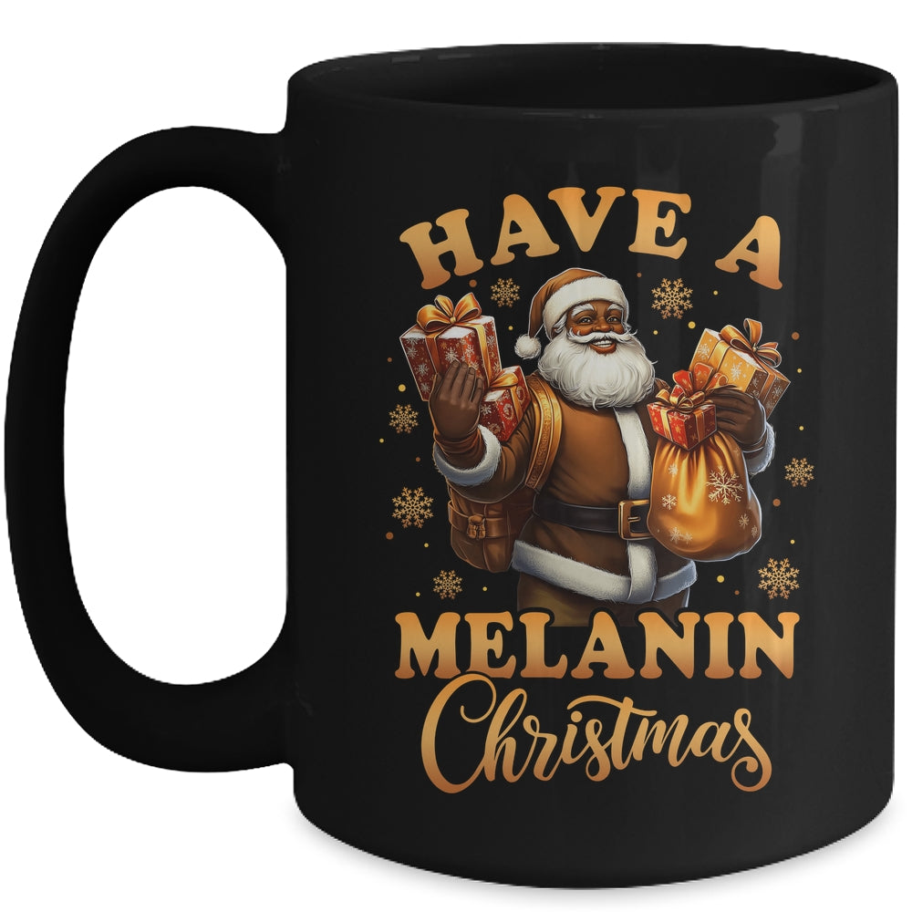 Have A Melanin Christmas African American Santa Afro Proud Mug | siriusteestore