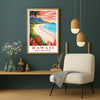 Hawaii Print Travel Poster Beach Sunset Tropical Aloha State Souvenir Wall Art Landscape Painting Picture Ideal Gift For Home Living Room Office Bedroom Decor Unframed | siriusteestore