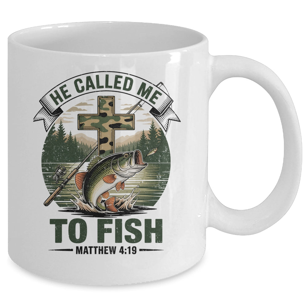 He Called Me To Fish Bass Fishing Camo Christian Funny Mug | siriusteestore