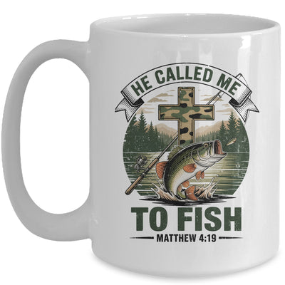 He Called Me To Fish Bass Fishing Camo Christian Funny Mug | siriusteestore