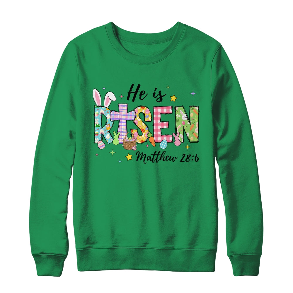 He Is Risen Jesus Christian Happy Easter Women Kids Girls Shirt & Sweatshirt | siriusteestore