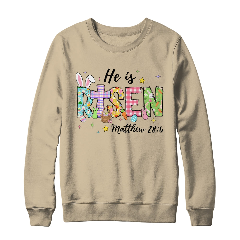 He Is Risen Jesus Christian Happy Easter Women Kids Girls Shirt & Sweatshirt | siriusteestore