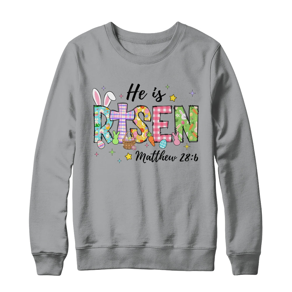 He Is Risen Jesus Christian Happy Easter Women Kids Girls Shirt & Sweatshirt | siriusteestore