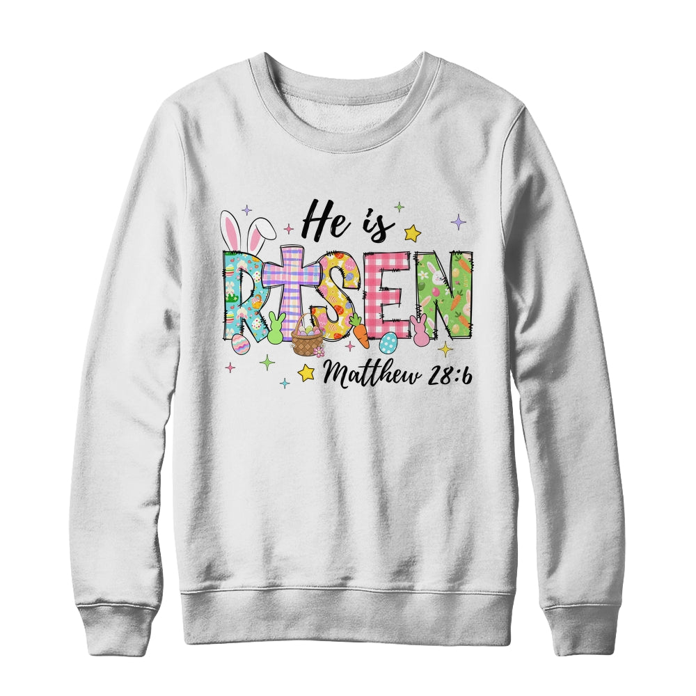 He Is Risen Jesus Christian Happy Easter Women Kids Girls Shirt & Sweatshirt | siriusteestore
