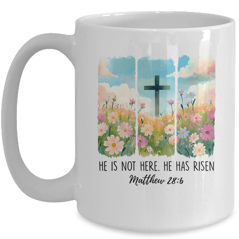 He Is Risen Wildflower Spring Easter Designs Christian Jesus Mug | siriusteestore