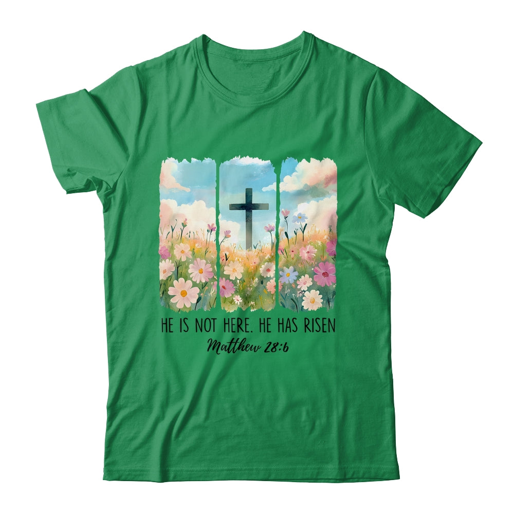 He Is Risen Wildflower Spring Easter Designs Christian Jesus Shirt & Sweatshirt | siriusteestore