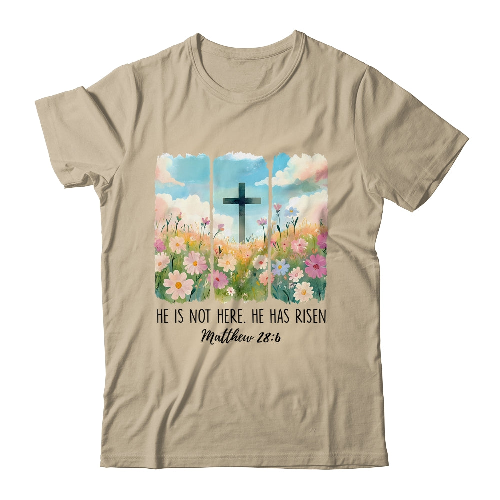 He Is Risen Wildflower Spring Easter Designs Christian Jesus Shirt & Sweatshirt | siriusteestore