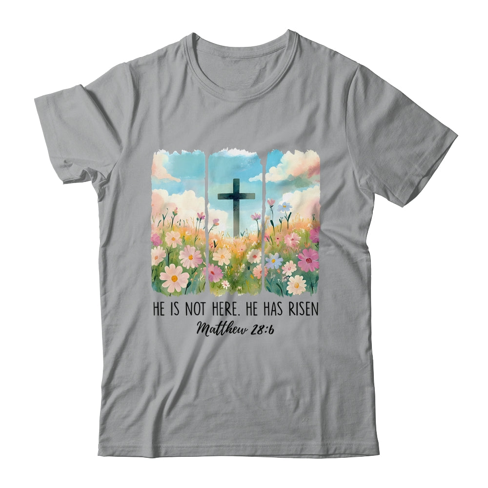 He Is Risen Wildflower Spring Easter Designs Christian Jesus Shirt & Sweatshirt | siriusteestore