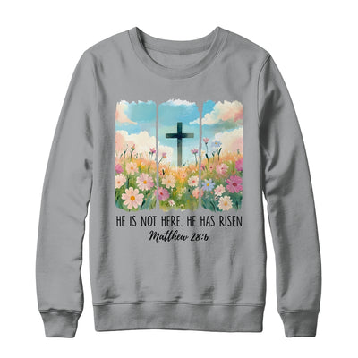 He Is Risen Wildflower Spring Easter Designs Christian Jesus Shirt & Sweatshirt | siriusteestore