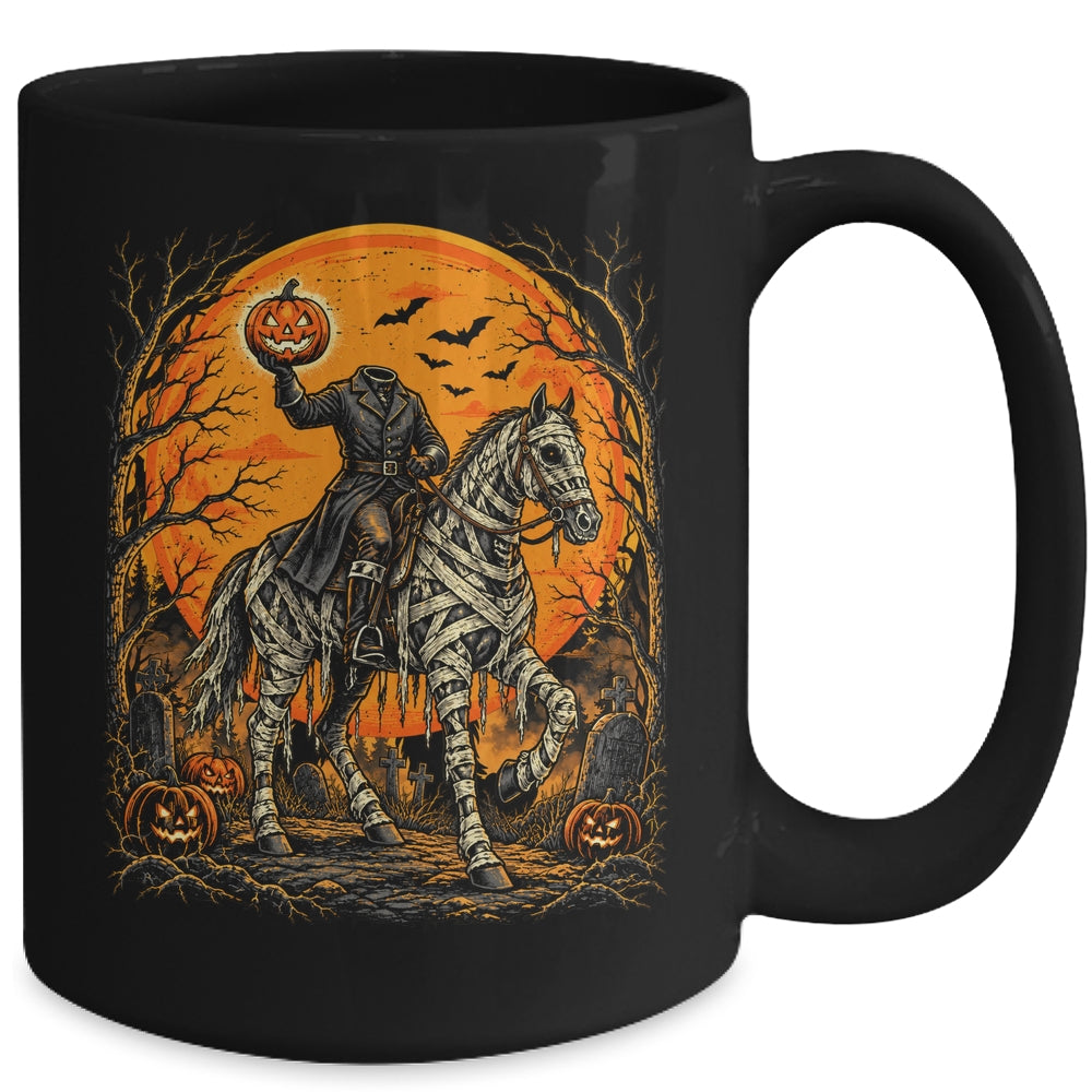 Headless Knight On Horse Pumpkin Halloween Costume Men Mug | siriusteestore
