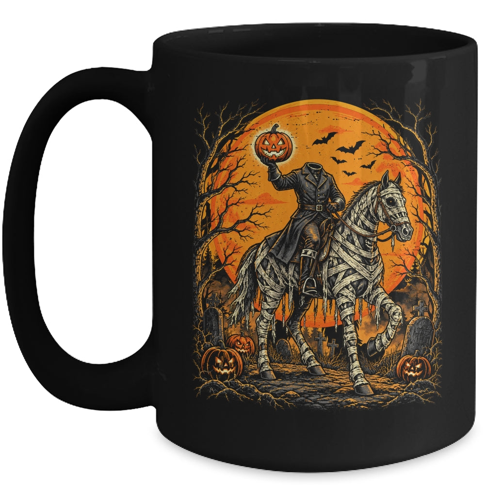Headless Knight On Horse Pumpkin Halloween Costume Men Mug | siriusteestore