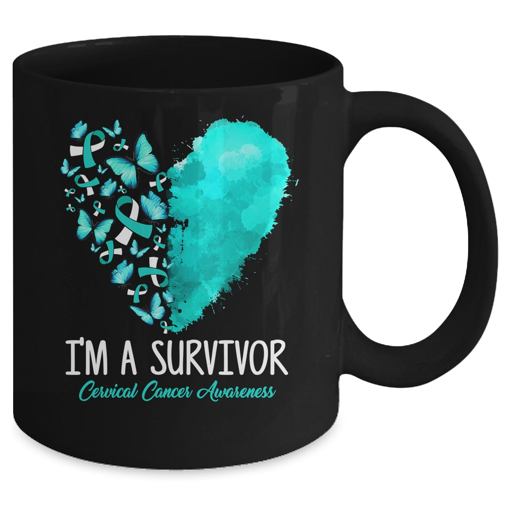 Heart I'm A Survivor Cervical Cancer Awareness Month Mug | siriusteestore