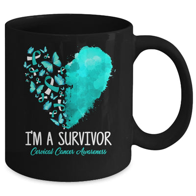 Heart I'm A Survivor Cervical Cancer Awareness Month Mug | siriusteestore