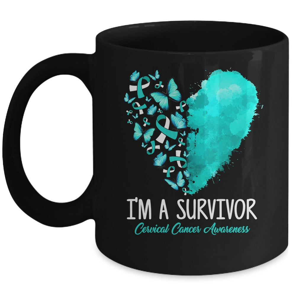Heart I'm A Survivor Cervical Cancer Awareness Month Mug | siriusteestore