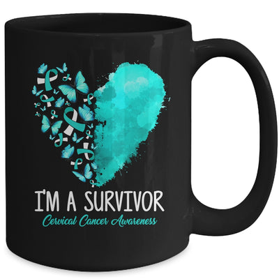 Heart I'm A Survivor Cervical Cancer Awareness Month Mug | siriusteestore