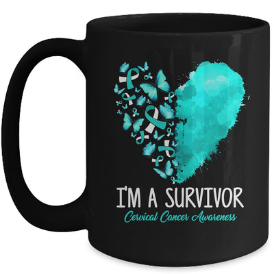 Heart I'm A Survivor Cervical Cancer Awareness Month Mug | siriusteestore