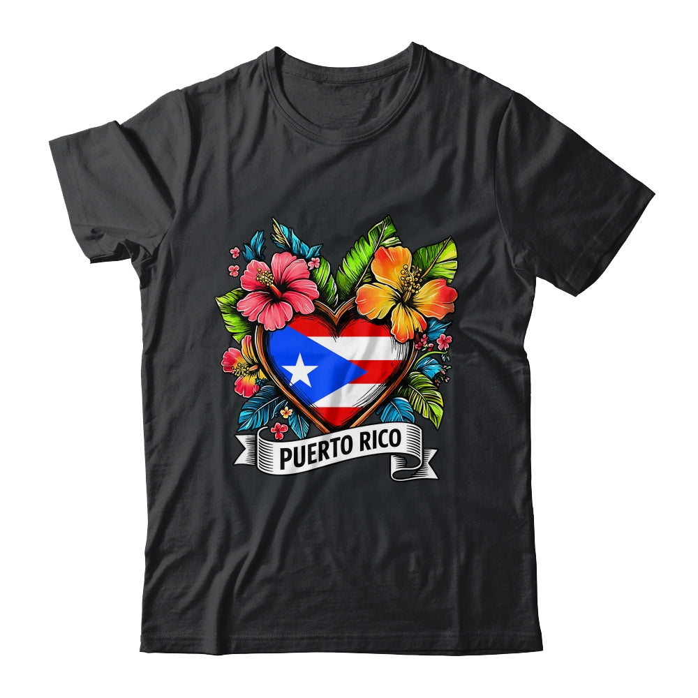 Heart Puerto Rico Flag Hispanic Heritage Boricua Rican Shirt & Tank Top | siriusteestore