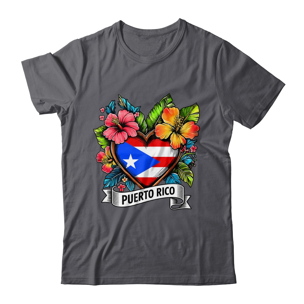 Heart Puerto Rico Flag Hispanic Heritage Boricua Rican Shirt & Tank Top | siriusteestore
